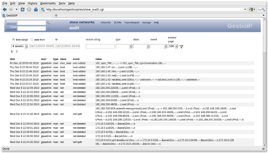 IP address management - audit