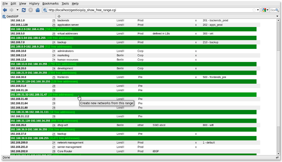 IP address management - Show free IP address ranges