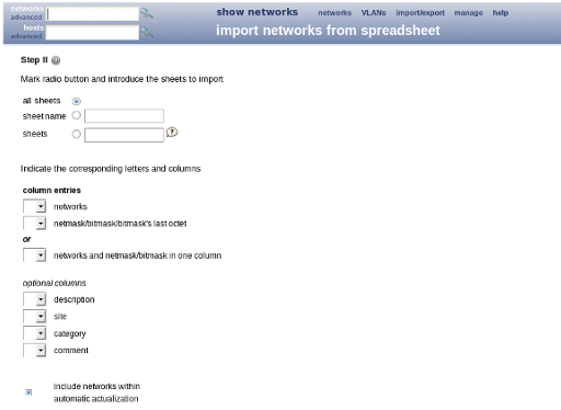 spreadsheet import form
