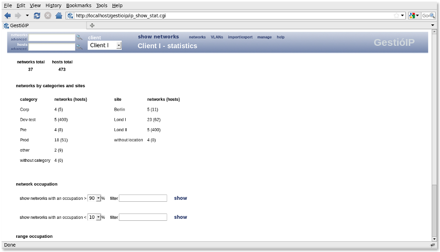 IP address management - global configuration